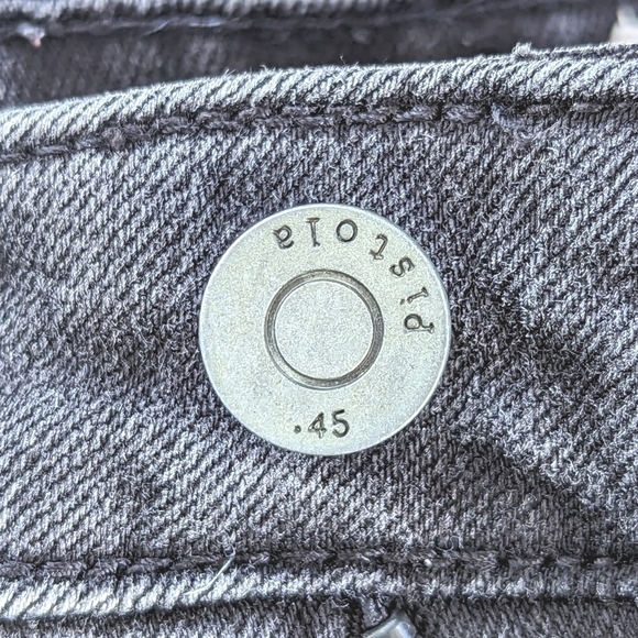 Pistola Distressed Mid Rise Cropped Jean in Fade to Black Women's Size 26 - Picture 4 of 10